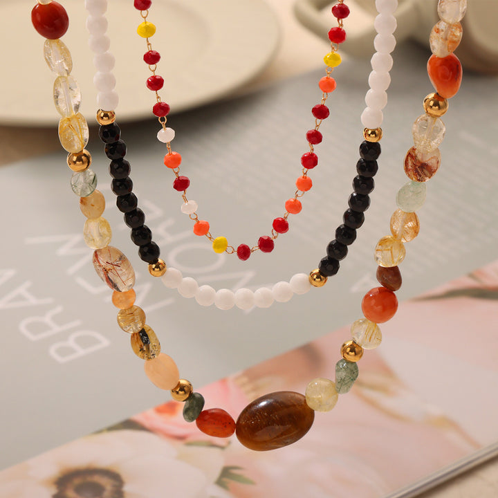 New Retro Light Luxury Handmade Agate Necklace