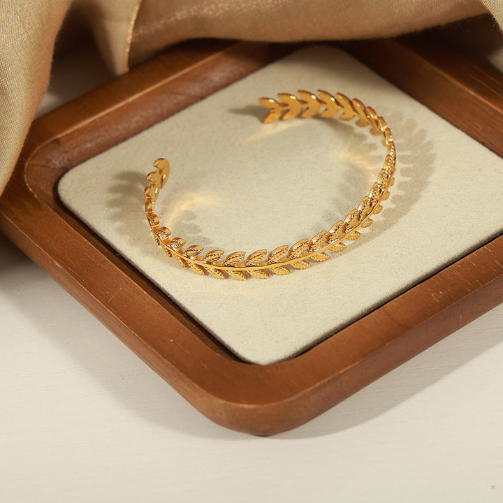 Wheat ear shape open bracelet