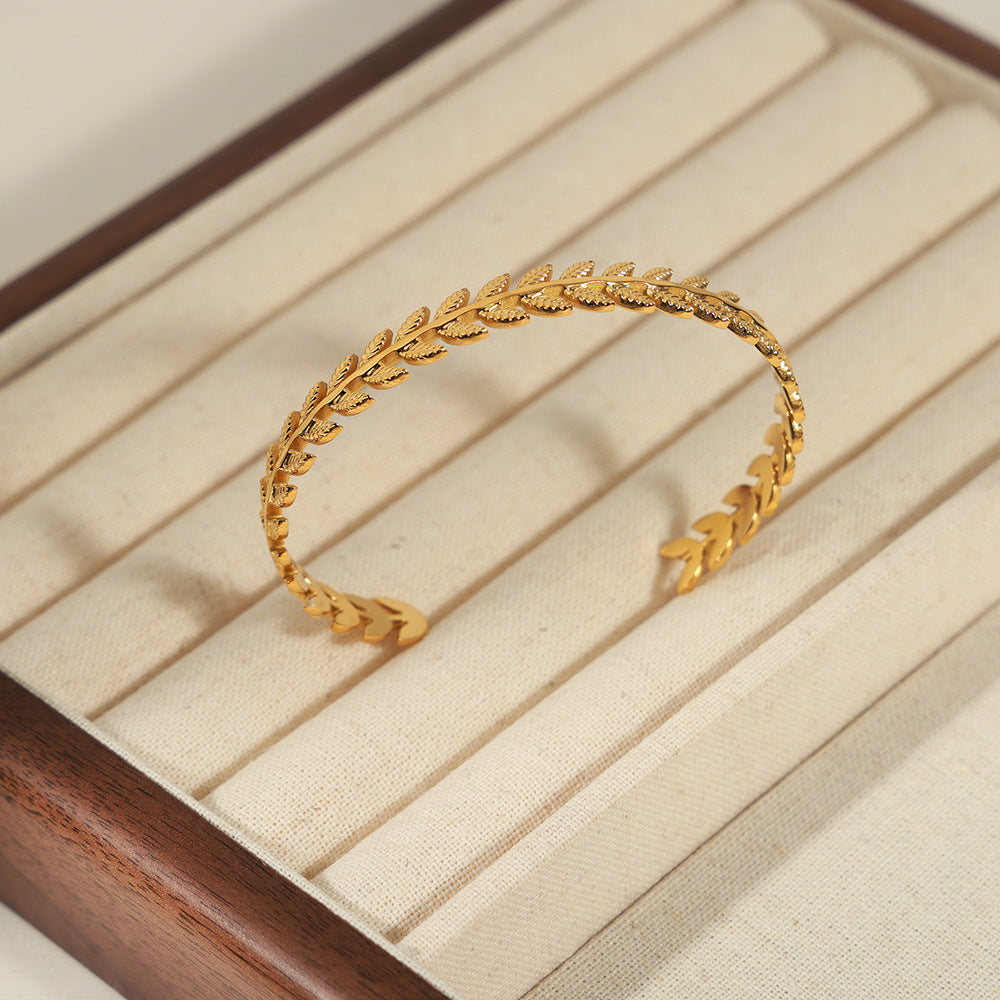 Wheat ear shape open bracelet