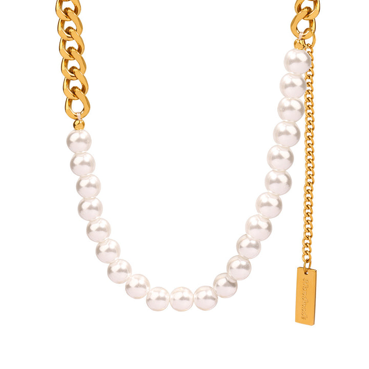 Luxury Square Pendant Pearl Necklace