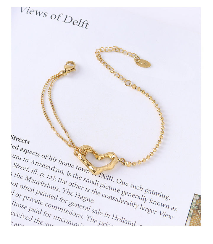 Love Pendant Simple Fashion 18k Gold Bracelet