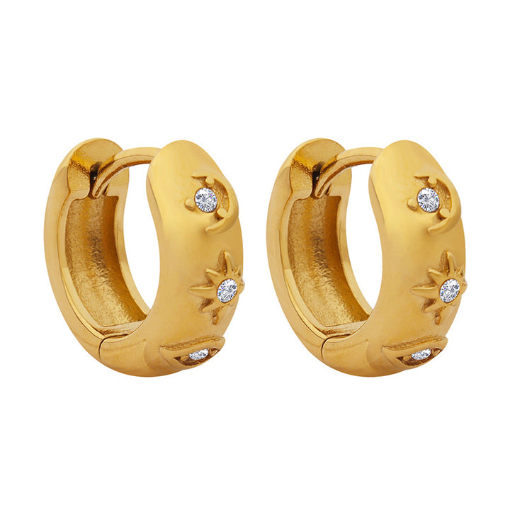 Vintage diamond-encrusted gold earrings