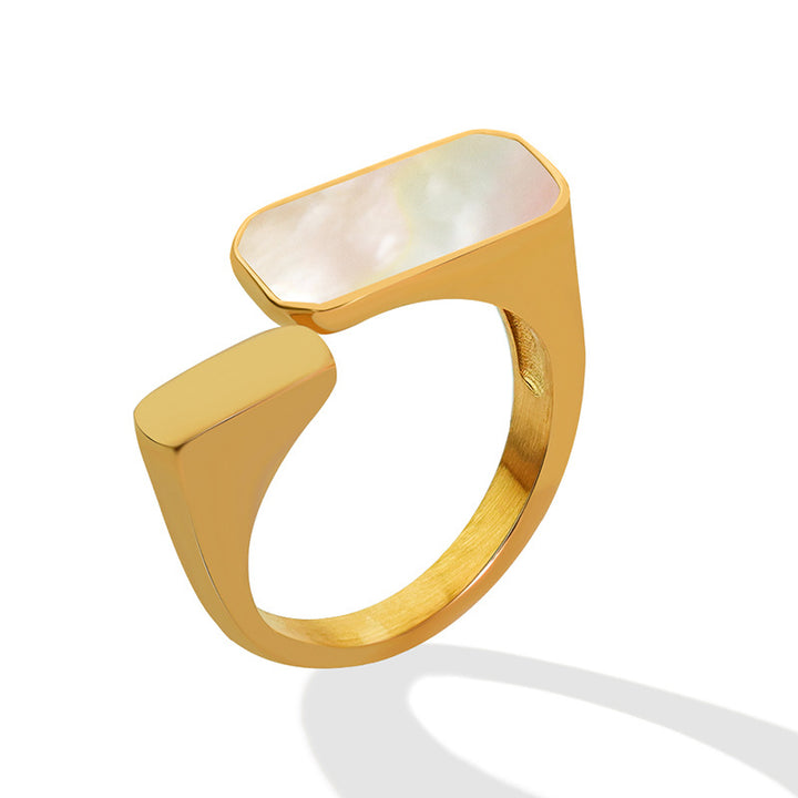 White Seashell Open Ring