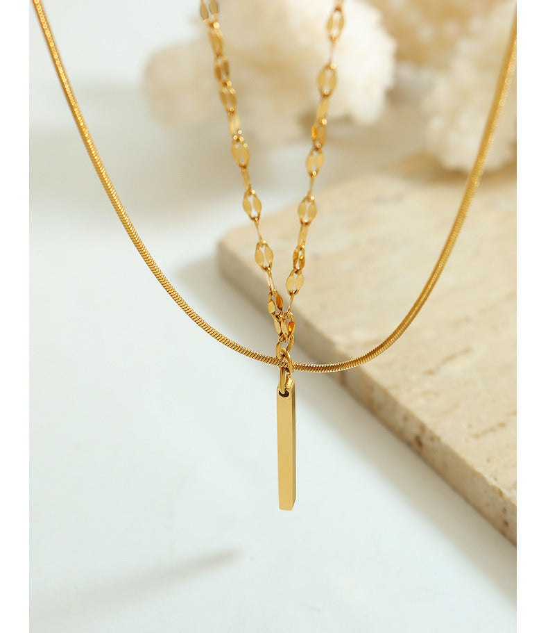 Multi-layer stackable 18k gold necklace lock