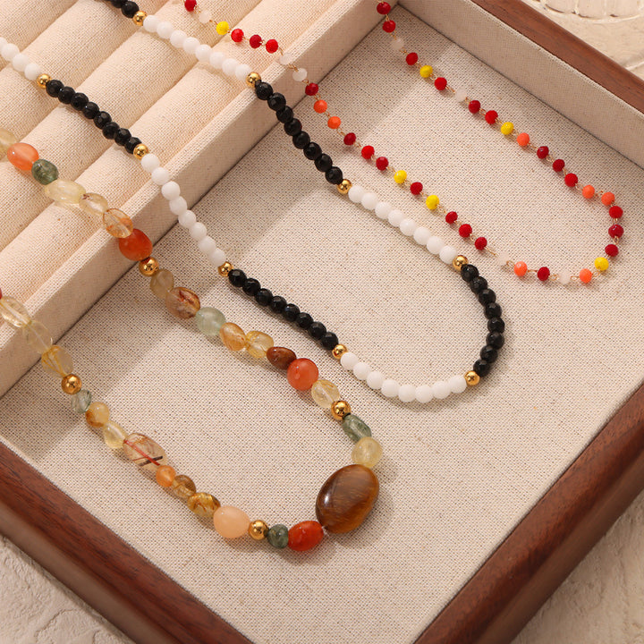 New Retro Light Luxury Handmade Agate Necklace