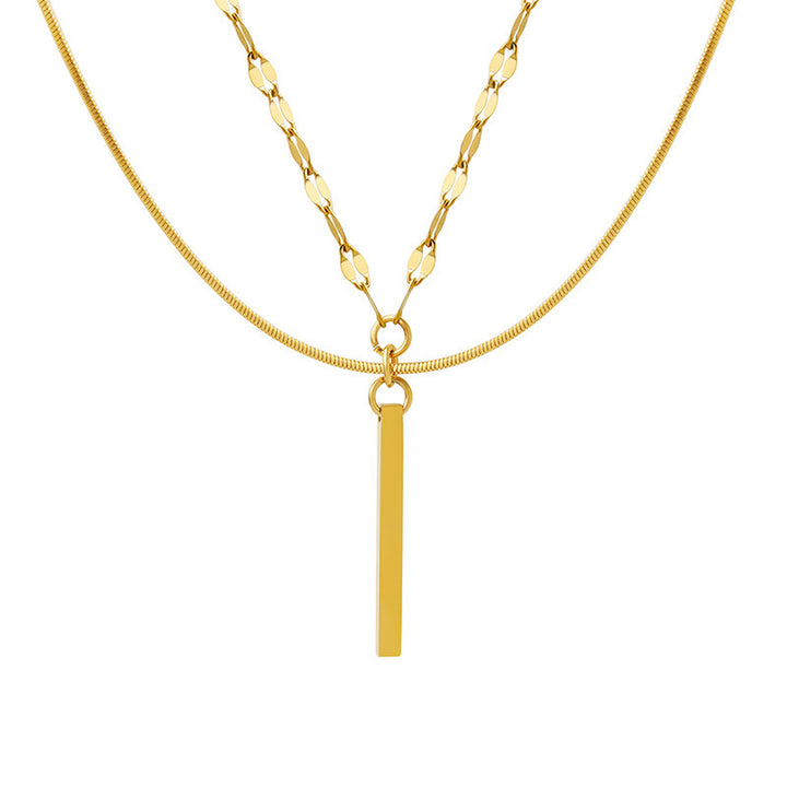 Multi-layer stackable 18k gold necklace lock