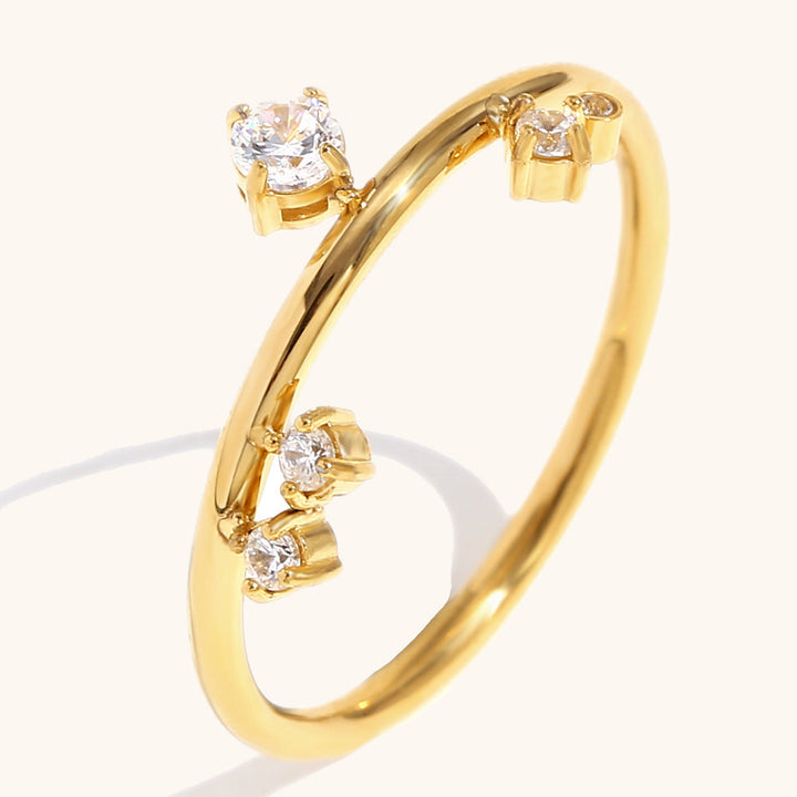 14k gold crown diamond ring