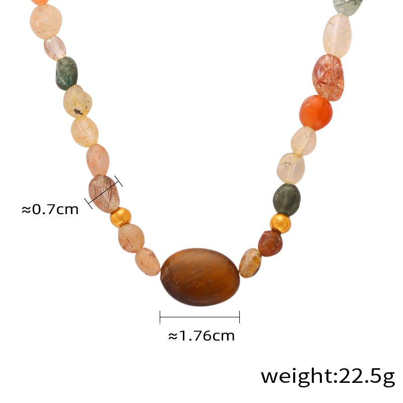 New Retro Light Luxury Handmade Agate Necklace